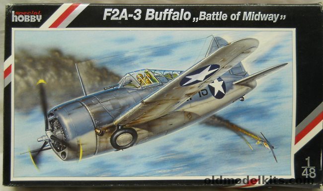 Special Hobby 1/48 Brewster F2A-3 Buffalo Battle of Midway - BuNo 01553 Capt William C Humberd VMF-221 Midway June 1942 / MCAS Ewa VMG-221 Hawaii April 1942 / BuNo 1549 AP1/c Howard S Packard VG-2 USS Lexington November 1941 - (F2A3), SH48032 plastic model kit
